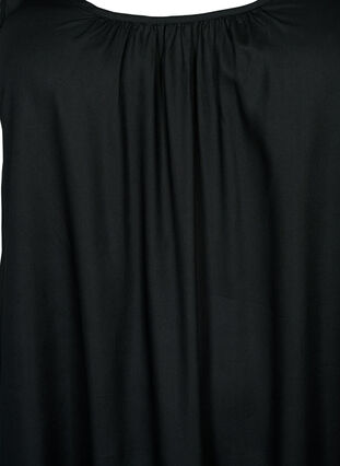 Kjole i viskose med stropper og trykk, Black, Packshot image number 2