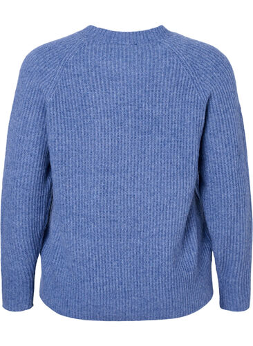 Melert genser med perleknapper, Coastal Fjord Mel., Packshot image number 1