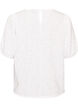 Bluse med tekstur og korte ermer, Hvit, Packshot image number 1