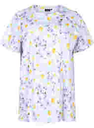 Oversize pysjamas T-skjorte med mønster, Lavender Blue AOP