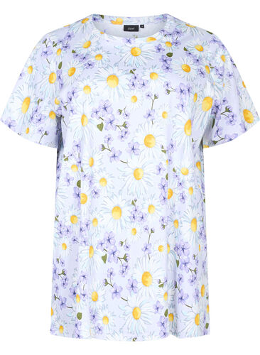 Oversize pysjamas T-skjorte med mønster, Lavender Blue AOP, Packshot image number 0