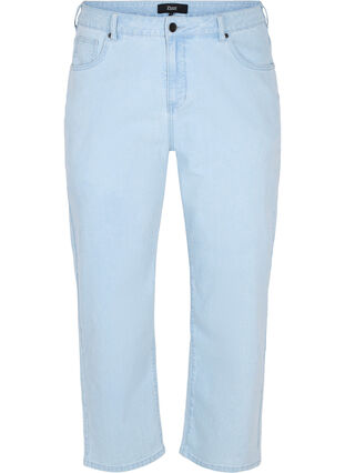Straight jeans med ankellengde, Light blue denim, Packshot image number 0