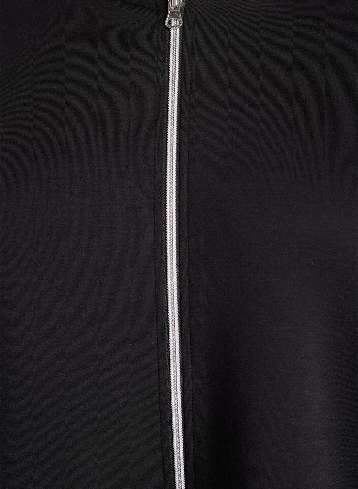 Scuba hettegenser med glidel&aring;s og lommer, Svart, Packshot image number 2