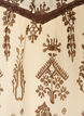 Bluse med m&oslash;nster og heklet kant, Beige, Packshot image number 2
