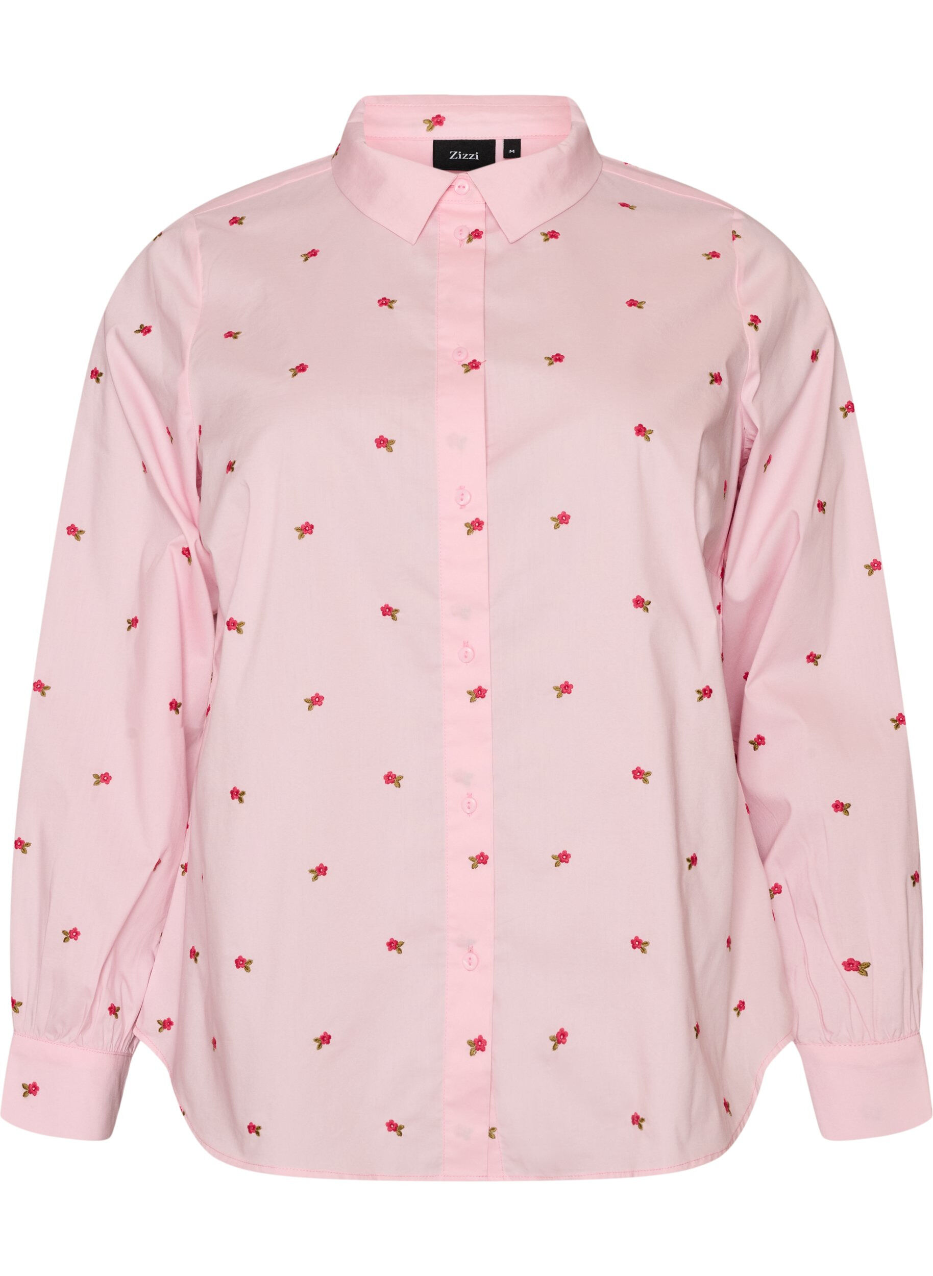 Skjorte med broderte blomster