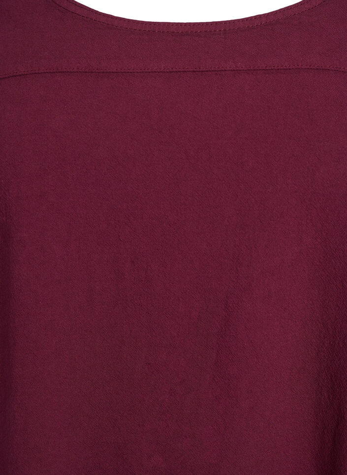 Kortermet bomullskjole, M&oslash;rk Bordeaux, Packshot image number 2