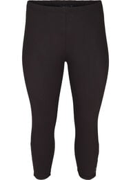 3/4-leggings med knapper, Svart