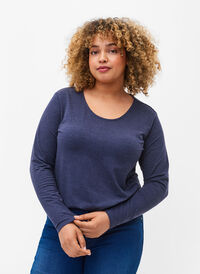 Basisgenser med lange ermer, Night Sky Melange, Model
