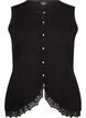 Strikkevest med blondekant, Svart, Packshot image number 0