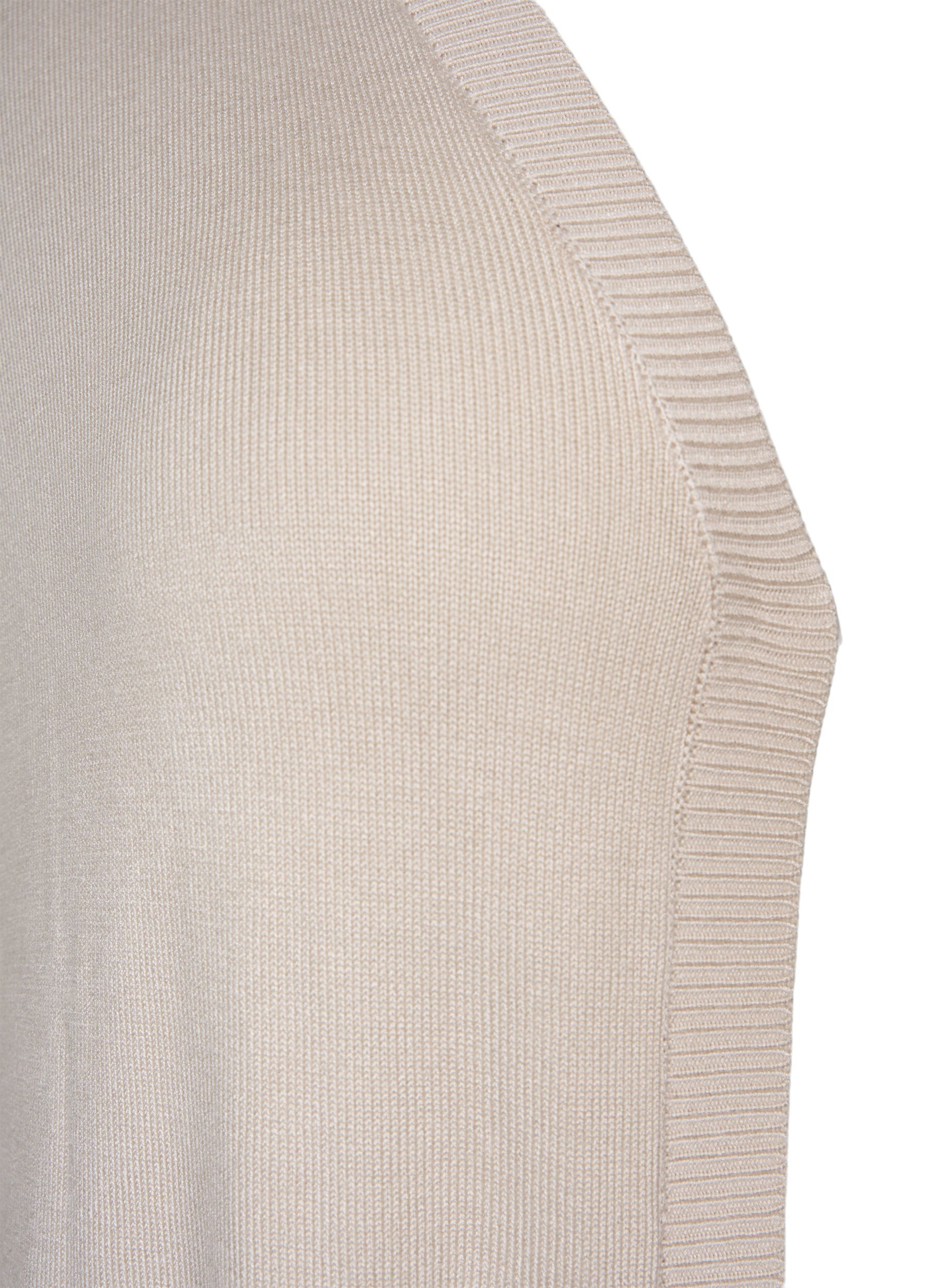 ZizziLang strikkecardigan i viskoseblanding, Beige, Packshot image number 2