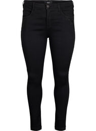 Super slim Amy-jeans med broderidetaljer, Black