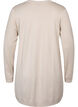 Lang strikkecardigan i viskoseblanding, Beige, Packshot image number 1