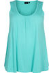 Topp med A-form og rund hals, Turquoise, Packshot image number 0