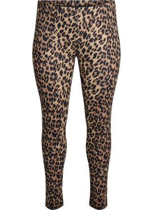 Zizzi Viskoseleggings med sebratrykk, Brun, Packshot image number 0