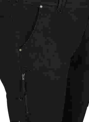 Slim fit caprijeans med lommer, Black, Packshot image number 2