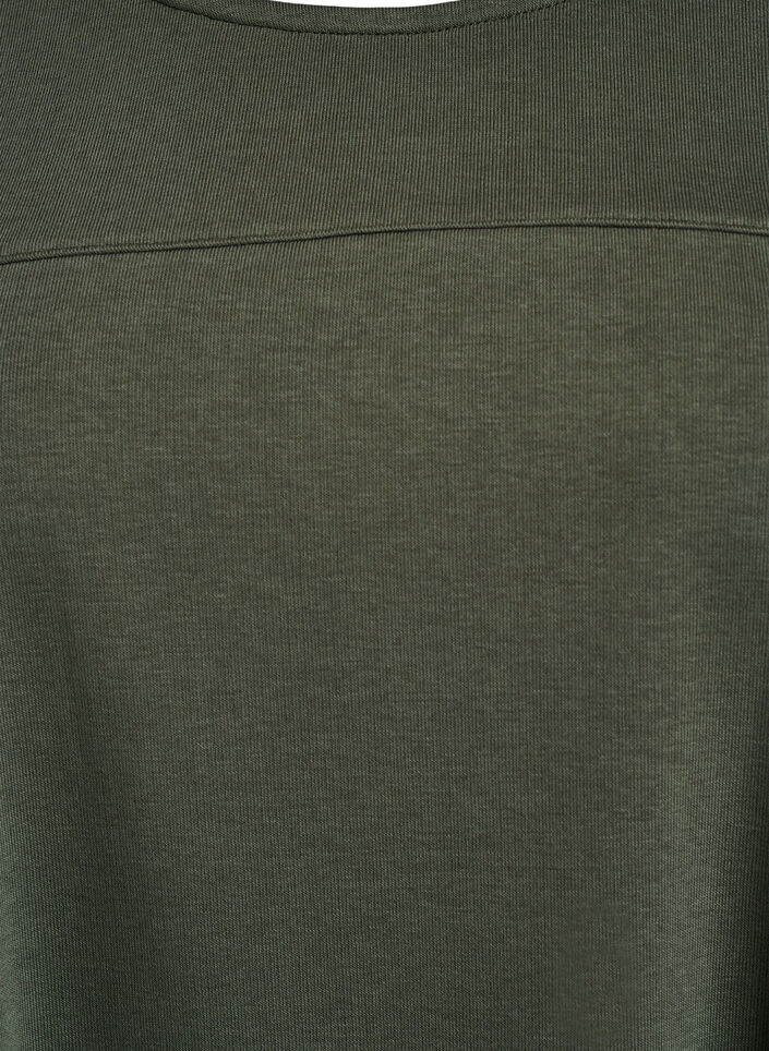 Jerseykjole med korte ermer og lommer, Gr&oslash;nn, Packshot image number 2