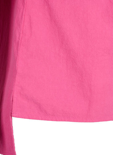 FLASH - Bluse i bomull med halvlange ermer, Raspberry Rose, Packshot image number 3