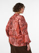 Viskosebluse med paisleytrykk og volanger, Orange, Model image number 2
