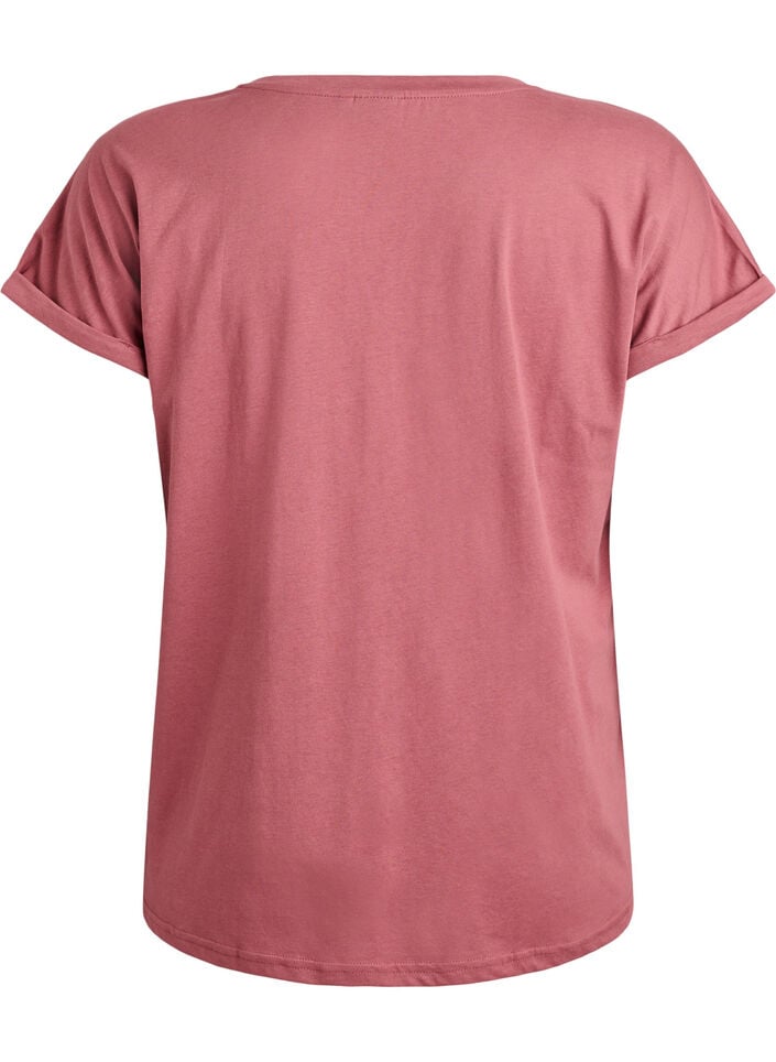 Kortermet t-skjorte i bomullsblanding, Rosa, Packshot image number 1