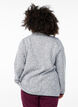 Jersey cardigan med høy krage og glidelås, Grå, Model image number 2