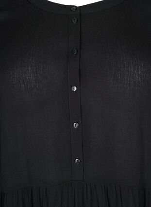 Kortermet viskosekjole med A-form, Black, Packshot image number 2