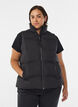Kort puffvest med h&oslash;y krage, Svart, Model image number 0