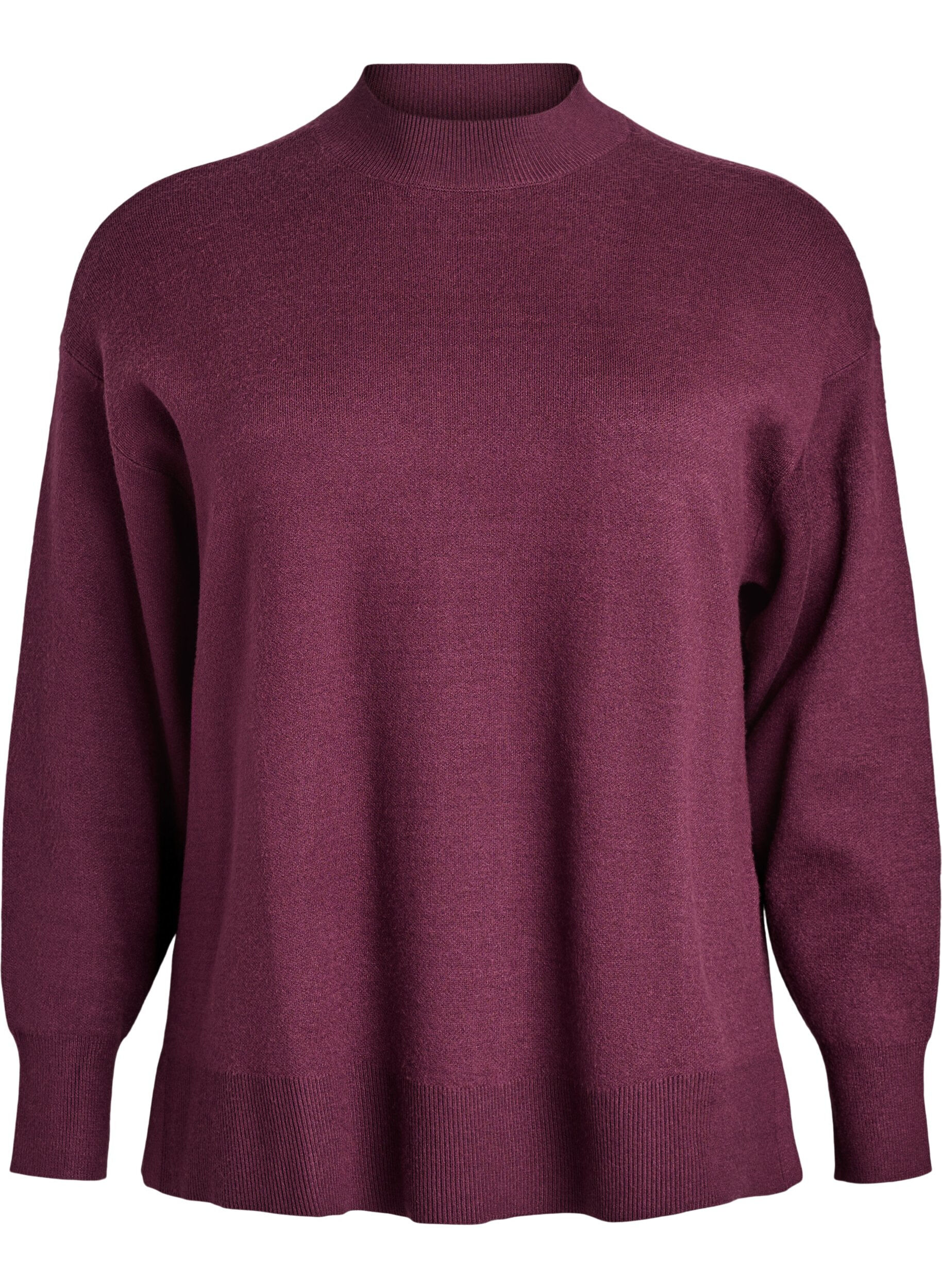 Strikkebluse med h&oslash;y hals