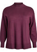 Strikkebluse med høy hals, Mørk Bordeaux, Packshot image number 0