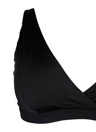 Zizzi Trekantbikini-overdel med omslagsdetalj, Svart, Packshot image number 2