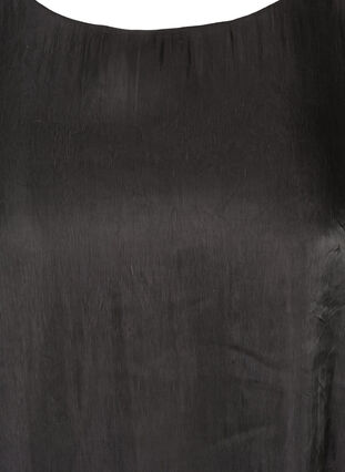 Kjole med shine og lange puffermer, Black, Packshot image number 2