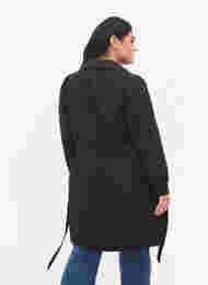 Trenchcoat med belte og lommer, Black, Model