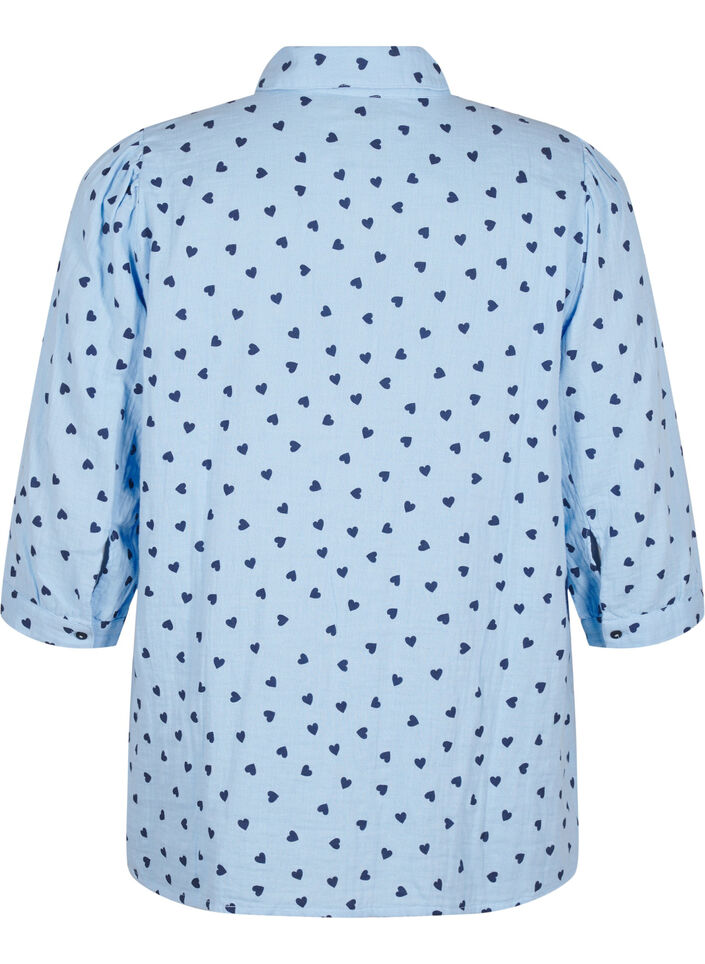 Skjortebluse med 3/4 ermer, D.R.Blue N.A.Hearts, Packshot