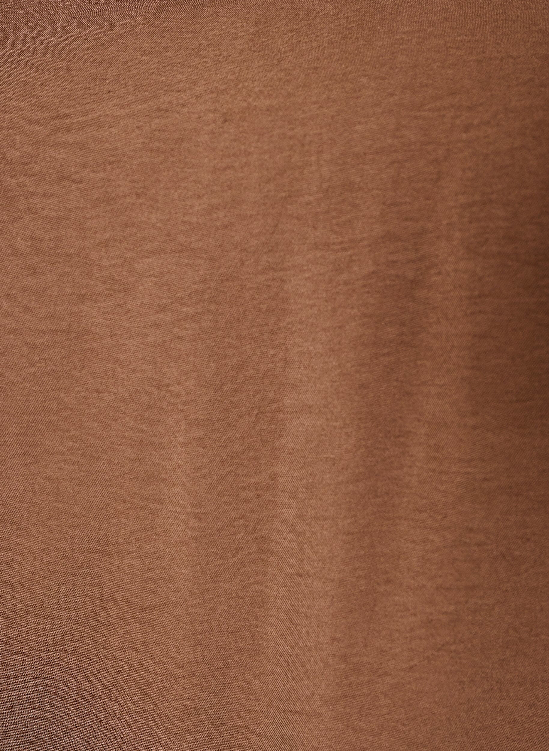 ZizziBluse med ballongermer og V-hals, Brun, Packshot image number 2