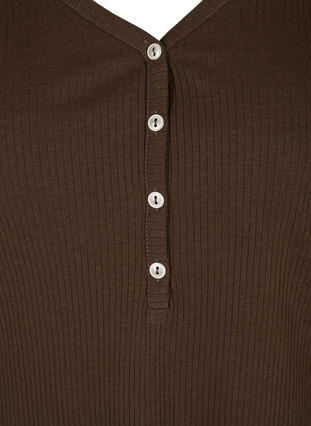 Langermet bluse i ribb med knappedetaljer, Molé, Packshot image number 2