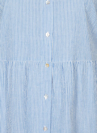 Stripete midikjole i bomull, Light blue denim, Packshot image number 2