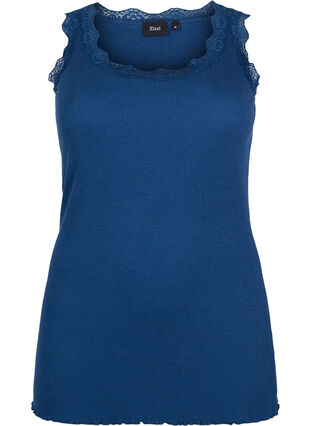 Topp med blondekant, Insignia Blue, Packshot image number 0