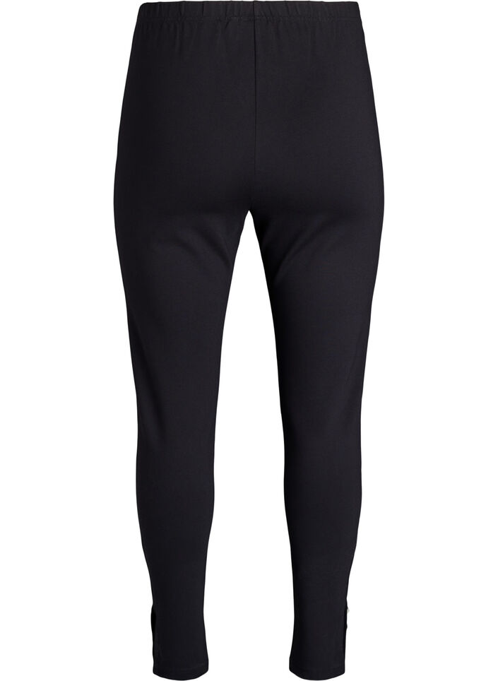 Leggings med knapper på bunnen, Svart, Packshot image number 1