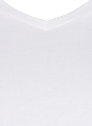Ensfarget basis T-skjorte i bomull, Bright White, Packshot image number 2