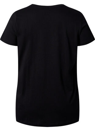 T-skjorte til trening med trykk, Black w. Green logo, Packshot image number 1
