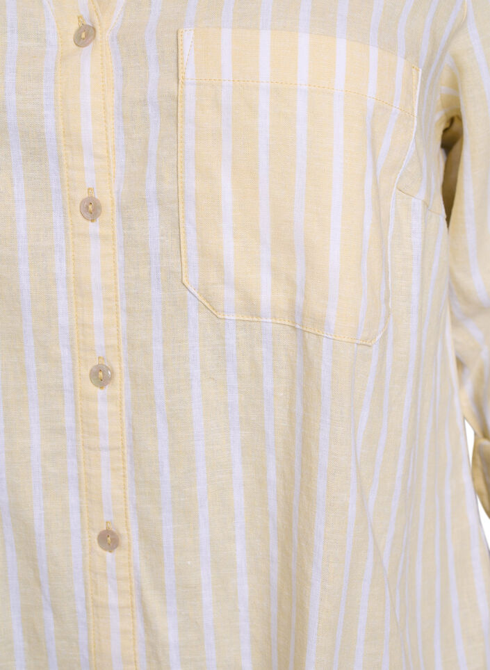 Skjorte i lin og viskose med 3/4 ermer, Beige, Packshot image number 2