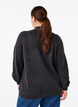 Strikket bluse med sløyfedetaljer, Dark Grey White Mel., Model image number 1