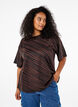 Oversize bluse med mønster, Brun, Model image number 0