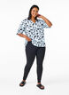 Bluse med V-hals og sløyfetrykk, Cashmere Blue Flower, Model image number 2