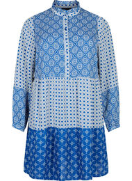 A-formet kjole med mønster og cutlines, Blue AOP