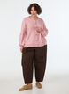 Cardigan i myk strikk med gullfargede knapper, Rosa, Model image number 1