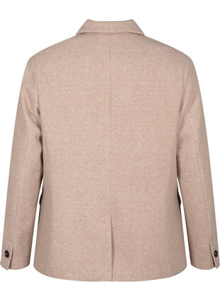 Zizzi Melert blazer med splitt, Pumice Stone Mel., Packshot image number 1