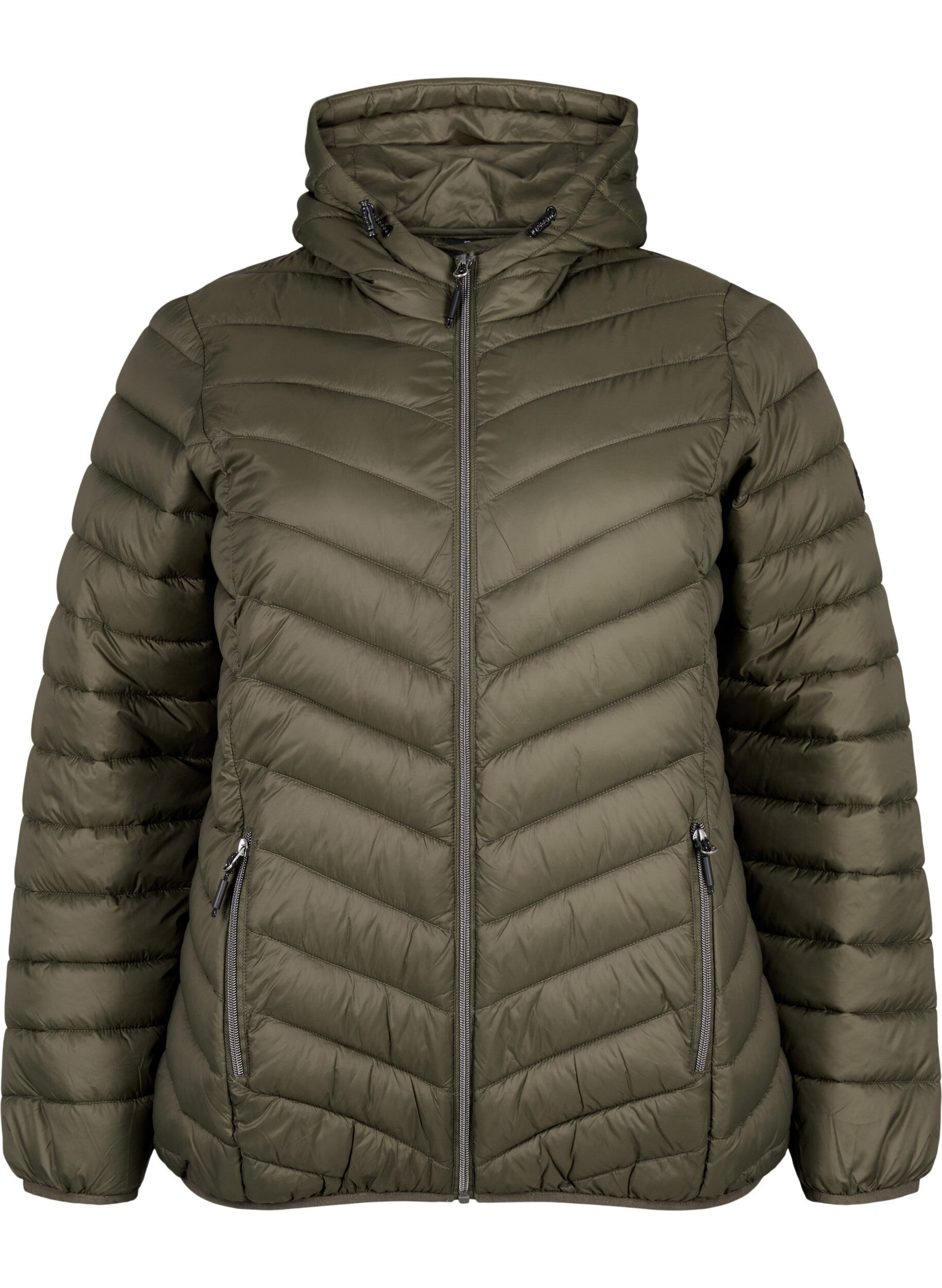 ZizziLett jakke med hette, Gr&oslash;nn, Packshot image number 0