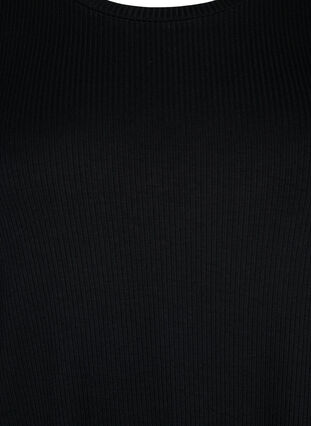 T-skjorte i viskose med ribbet struktur, Black, Packshot image number 2