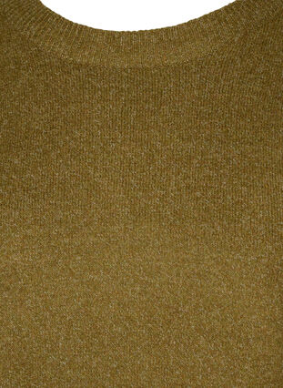 Melert strikkegenser med 3/4-ermer, Fir Green Mel., Packshot image number 2