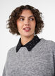 Krageinnsats med rhinsteiner og knapper, Svart, Model image number 0
